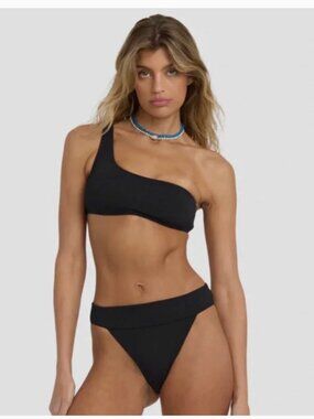 NWT Billabong Black One-Shoulder Two-Piece Bikini Set | Size Small